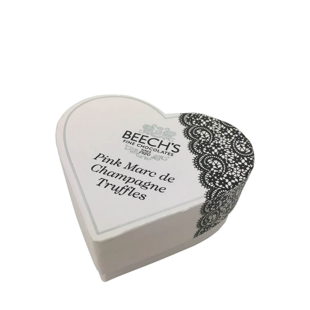 Beech’s Heart Shaped Truffle Box Pink Marc de Champagne